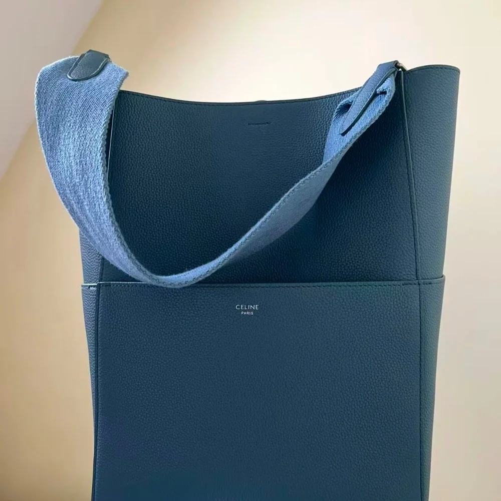 CELINE  Soft Grained Calfskin Sangle Bucket Bag - Picture 7 of 11
